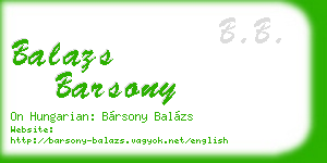 balazs barsony business card